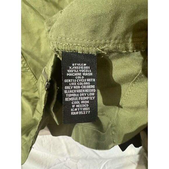 Sanctuary Olive Green Moto Jacket Women’s Medium Asymmetrical Zip, Utility Style - Picture 9 of 9